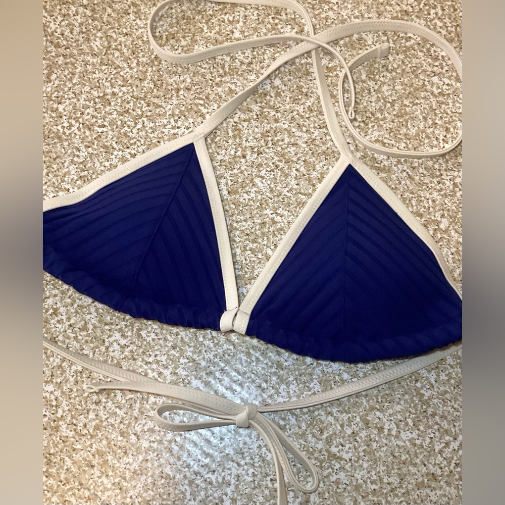 aerie Triangle Blue Bikini Top Medium
